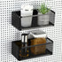 Blulu 2 Pcs Magnetic Pegboard Baskets, Metal Pegboard Wall Organizer Shelves for Kitchen Office Craft Storage