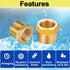 ZOUNI 2 Pcs Brass Reducer Hex Bushing, 1/2" NPT Male to 3/8" NPT Female Heavy Duty Pipe Fitting Adapter