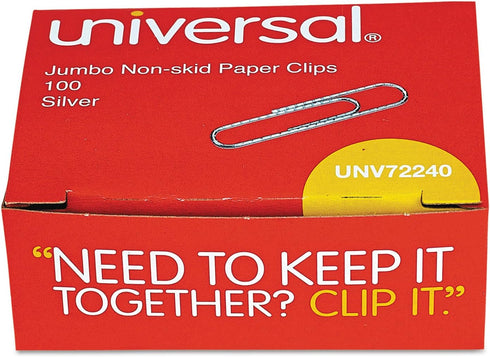 Universal Paper Clips 100 per box, 10 boxes per package UNV72240