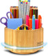 Bamboo Desk Organizer - Pencil Holder for Kids - Art Supply Caddy - Compact Utility Waist Bag Pack - Pen Organizer for
