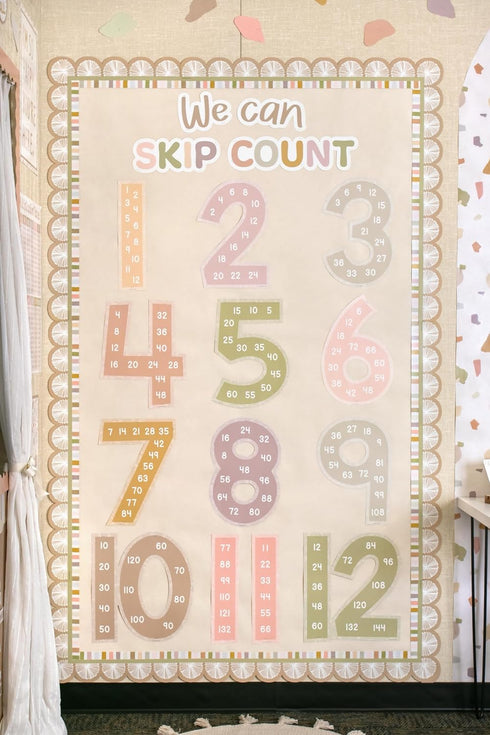 Teacher Created Resources Terrazzo Tones Jumbo Numbers Bulletin Board, Skip Counting/Multiples (TCR7203)