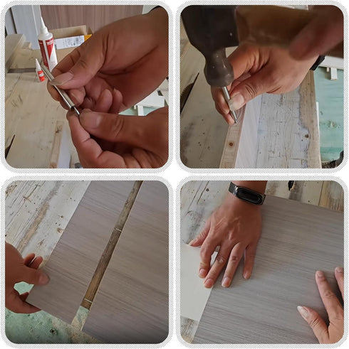 200pcs Double-Head Seamless Skirting Thread Nails, Invisible Mechanical Connector with Specific Sleeve Tool
