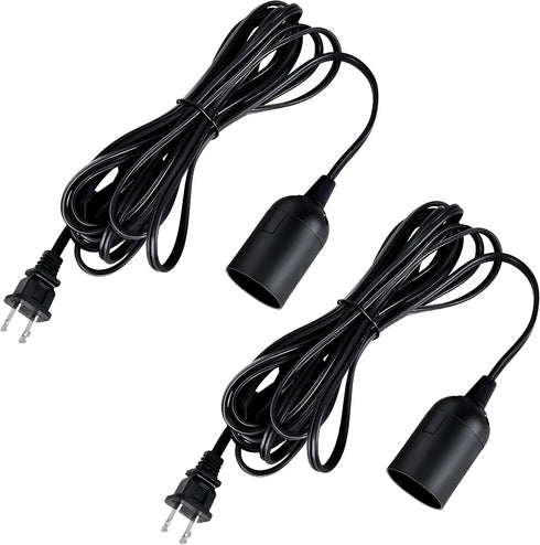 Simple Deluxe Hanging Lantern Extension Cord Cable, Plug-in E26 Pendant Light Socket with On/Off