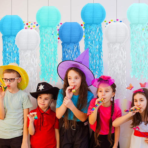 12 Retisee Pcs Hanging Jellyfish Paper Lanterns Under The Sea Ocean Party Decorations Jelly Fish Decor for Mermaid