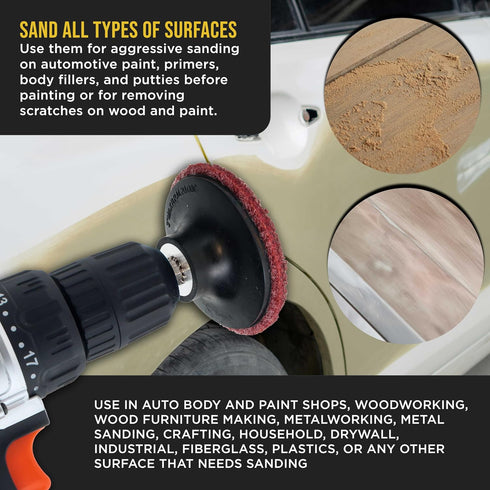 46-Piece 3" Pack 15 1/4" Dura-Gold Diameter Surface Conditioning Sanding Discs Variety - Each Coarse, Medium, Fine Grit