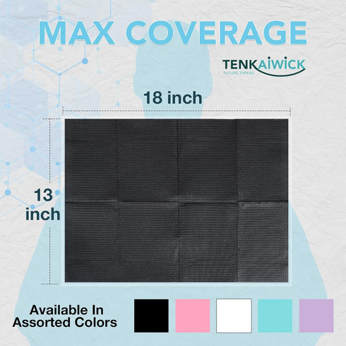 550 Pack 13"x18", 3-Ply Disposable Dental Bibs Waterproof Tattoo Bibs Sheet for Nail Salon, Dental Clinic, Feeding