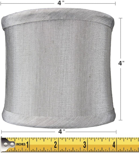 4x4x4 Grey Shantung Clip-On Sconce Half-Sconce Lampshade - Perfect for Chandeliers, Foyer Lights, and Wall sconces