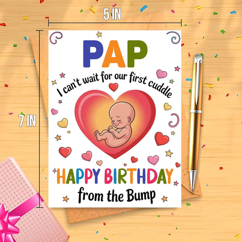 Moonlit93 Pap - I Can't Wait For Our First Cuddle Happy Birthday From The Bump! Card - Ideas Birthday Card For Pap