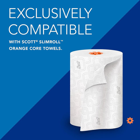 (47091), 12.65" 13.02" 7.18" 1) Scott Slimroll Manual Towel Dispensers White, for Orange Core Scott Slimroll Towels, x