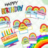 Rainbow Happy Birthday Bulletin Board Sign with Cloud Accents Cutouts for Celebrations, Calendars, and Classrooms Decor