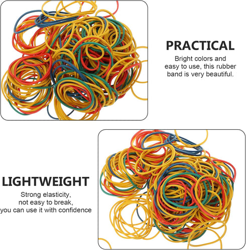 NUOBESTY 2 Boxes Rubber Bands, Office Supplies Elastic Stretchable Bands for Home and School