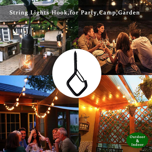 20 PCS Q-Hanger Hooks for String Lights, Ceiling Hooks for Hanging Plants, Wind Chimes, Bird Feeders, Lanterns