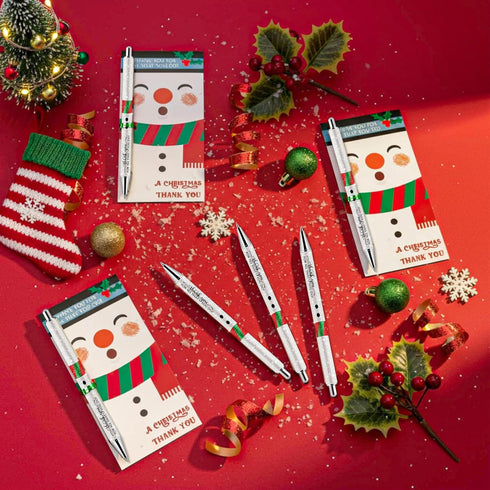 Sayglossy 36 Sets Glitter Christmas Pens Gifts Bulk Christmas Employee Appreciation Gifts Ballpoint Pens with Thank You