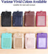 Teskyer Badge Holder with Side Zip Pocket, Leather ID Holder Wallet with Neck Lanyard for Office Staffs