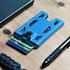 T4 Badge Holder No-Clip Version, Durable Polycarbonate ID Card Holder, Holds 1 to 4 Cards (Blue)
