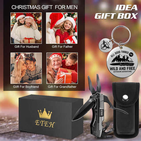 Gifts for Men, Multitool Pocket Knife for Anniversary, Christmas, Birthday, Hiking Camping Knife with Screwdrivers