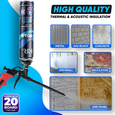 Spray Foam Insulation Can, 23.1 oz Expanding Foam Sealant, High Density Spray Foam for Gaps and Cracks