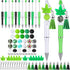 Teling 12 Pcs Beadable Pens, Plastic Black Ink Ballpoint Pen with Assorted Spacer Beads for DIY School Supplies