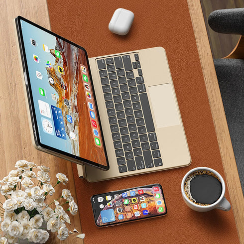 glodentai 25in*13in) Leather Desk pad Protector, Office Mat, Large Mouse Mat, Non-Slip PU Leather Blotter, Laptop Desk