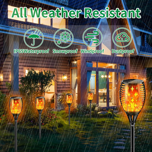 43'' 2 Pack YoungPower Large Solar Torch Lights Flickering Flames Torches, Waterproof Outdoor Flame Decoration Lighting
