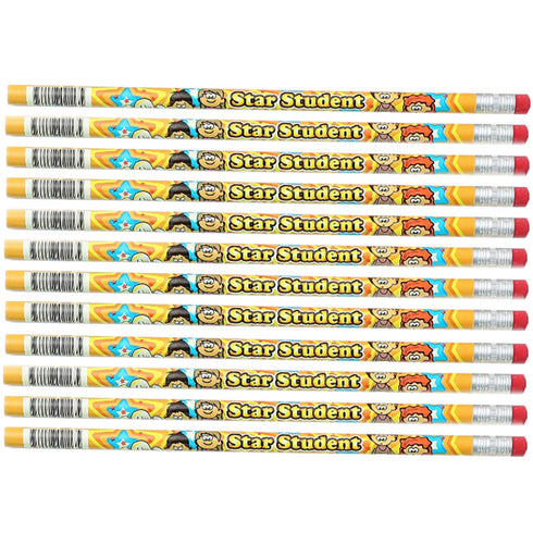 J.R. Moon Pencil JRM2113B Dozen Star Student Pencils, 0.4" Height, 7.4" Wide, 2.4" Length (12 Count)
