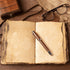 Vintage Leather Journal, Burnt Deckle Edge Vintage Paper, Handmade Leather Bound Journal, 240 Pages (9" x 6")