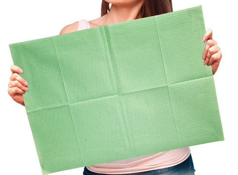 BIB743G 500 Adenna Dental Bibs/Lap Cloths - Disposable, Green, Case