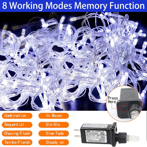 320 8 FUNIAO Outdoor Christmas Star Lights LED Waterfall Christmas Tree Lights Lighting Modes Outdoor Christmas