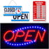 Neon Open Sign for Business, Horizontal LED Sign with Flashing Mode, Includes Business Hours