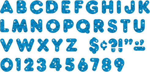 Trend Enterprises "4" Sparkle Uppercase Ready Letters Set", Blue