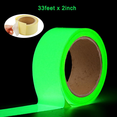Oumers Glow in The Dark Tape, 33 ft x 2 inch Green High Bright Luminous Waterproof Sticker