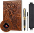 DND Dragon Notebook, 3D Embossed Leather Journal, A5 Vintage Travel Journal with Pen & Sleeve, D&D Handmade Diary