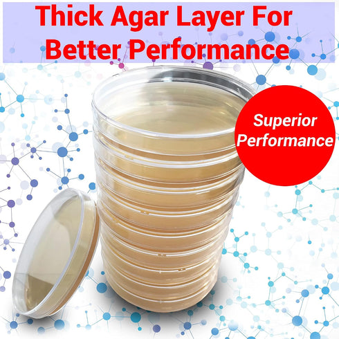 15 Tryptic Soy Agar (TSA) Plates by Evviva Sciences - Prepoured TSA Petri Dishes - Excellent Product and Performance