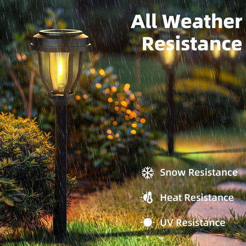6 Pack 6 Pack DERAYSION Solar Lights Outdoor, Solar Pathway Lights Waterproof Garden Landscape Lighting for Path, Yard