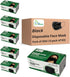 300 Pack 3 Black Ply Disposable Face Mask, Breathable Non Woven Layers Soft Earloop, Comfortable Fit for Adults Daily
