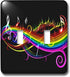 3dRose lsp_167166_2 Music Notes in Neon Rainbow Colors Toggle Switch