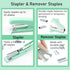 Green Office Supplies, Purple Desk Accessories, Stapler, Tape Holder, Binder Clips, Paper Clips, 1000pcs Staples