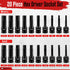1/2" Set, 20 Set, Set, (1/4" 3/4", 6-19mm) WETT Drive Master Impact Hex Bit Piece Hex Driver Socket Allen Bit Socket