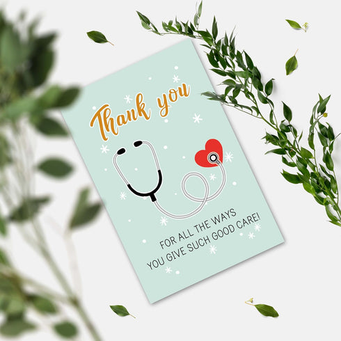 YIWANSIN Heartfelt Thank You Card for Doctor Nurse, Appreciation Card Gift for Healthcare, Medical Staff, Thank You