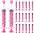 20 Pack 10ml Plastic Syringe with Caps, Colored Measuring Syringe for Pets Feeding, Individually Sealed