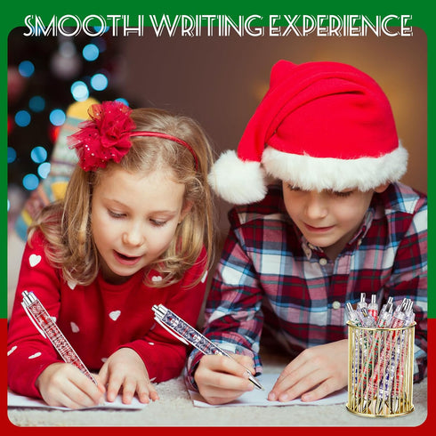 Cholemy 200 Pcs Christmas Pens Bulk, Xmas Theme Ballpoint Pens, 0.7mm Black Ink for School Office Home Gift
