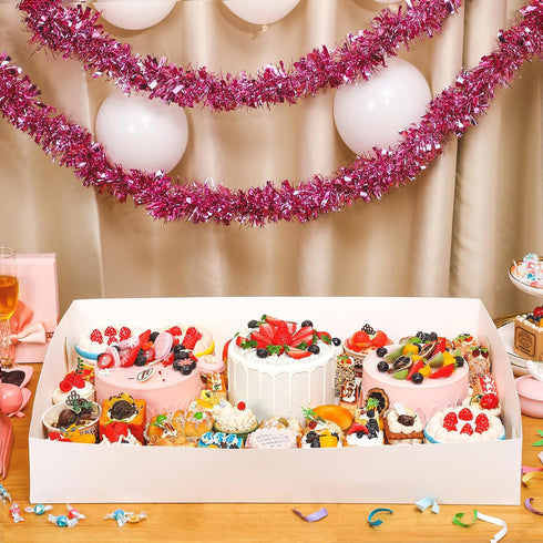 Chivertion 6 Pack 26 18 4 Inch Full Sheet Cake Box x x Non Window Bakery Tray Full Sheet Cup Cake Box for Party Bread