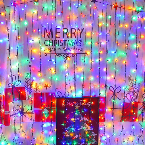 2 Pack 33ft 100 8 YEGUO Christmas Lights Battery Operated, Each LED Multicolor String Lights Outdoor Waterproof, Modes