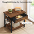 Gewudraw 2-Tier Printer Stand with Charging Station, Under Desk Printer Table, Side Table with Storage Shelves for Home