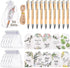 LUMINFLY Employee Appreciation Set with 50 Bamboo Ballpoint Pens, Thank You Card &