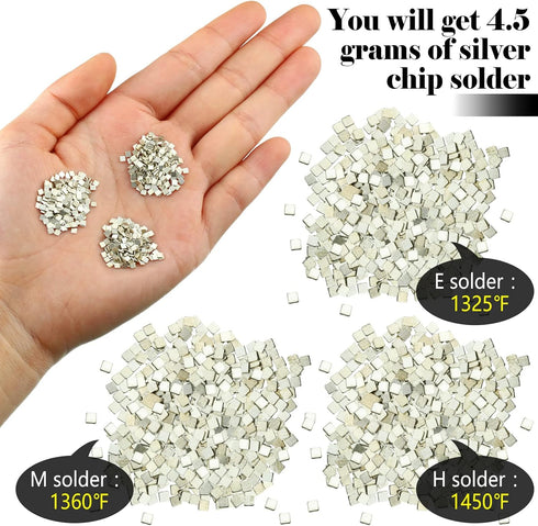 4.5 Grams (About 500 Pcs) Silver Solder Jewelry Precut Chips, Ultra Tiny Medium Density Easy Solder