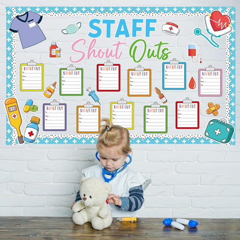 Set Healthy Staff Shout Outs Bulletin Board Decorations Nurse Week Staff Shout Outs Bulletin Board Appreciation
