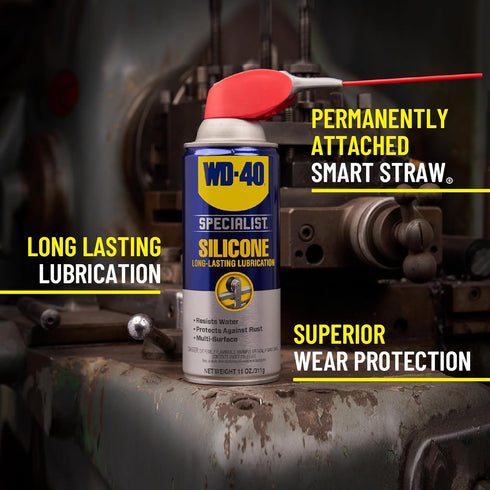 WD-40 Pack, 2 12oz 11oz (Pack 2) Multi-Use Product & Specialist Silicone Lubricant Combo Smart Straw Sprays Ways