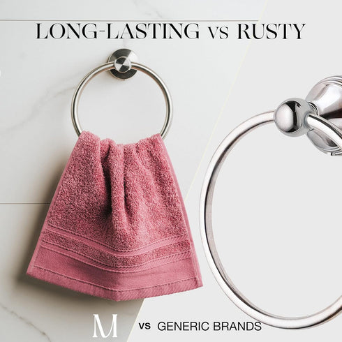 Marmolux Acc Brushed Towel Ring for Bathroom, SUS304 Stainless Steel Hand Towel Holder