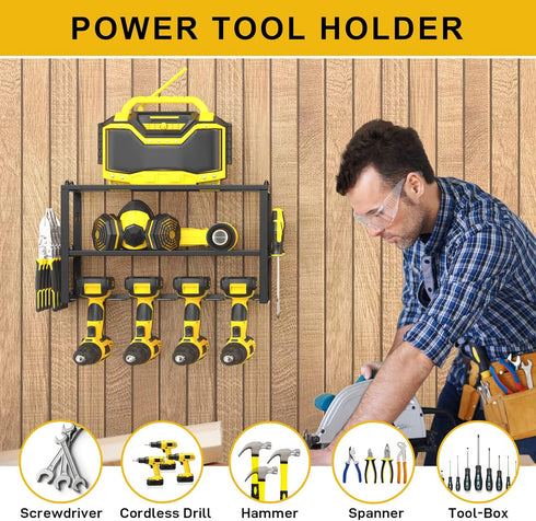 1 Pack 3 4 Spacecare Power Tool Organizer- Power Drill Tool Holder- Heavy Duty Tool Shelf & Layers Tool Rack Cordless